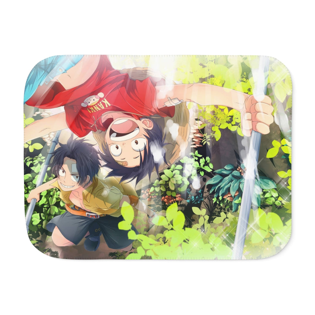 Luffy and Ace Sherpa Blanket