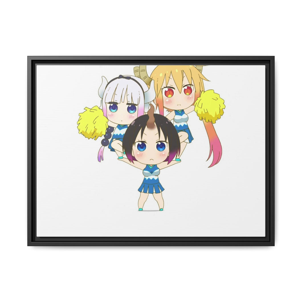 Cheerleaders Canvas Framed Art Print