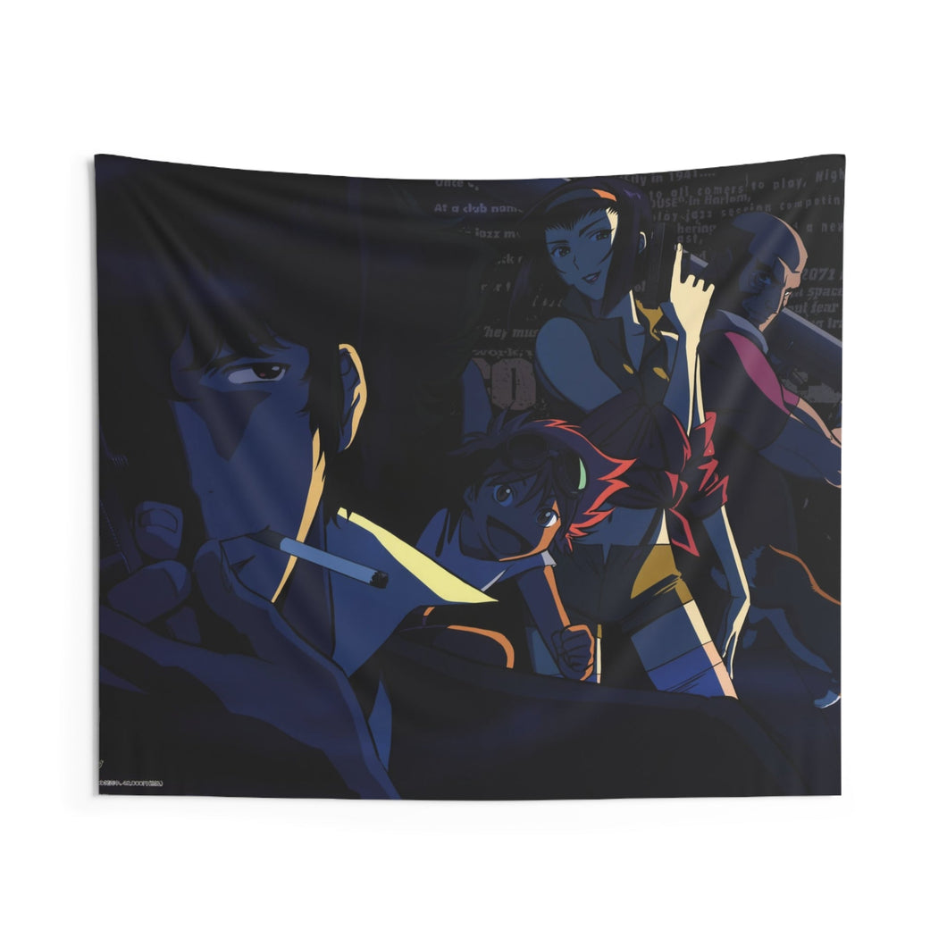 Cowboy Bebop Spike Spiegel, Faye Valentine, Jet Black, Ein Indoor Wall Tapestry
