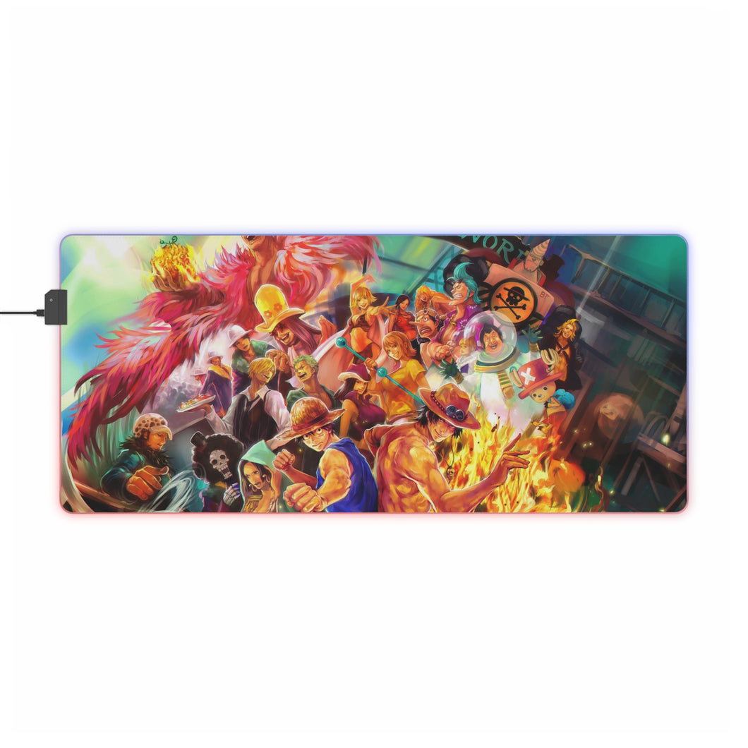 One Piece Monkey D. Luffy, Roronoa Zoro, Sanji, Nico Robin, Tony Tony Chopper RGB LED Mouse Pad (Desk Mat)