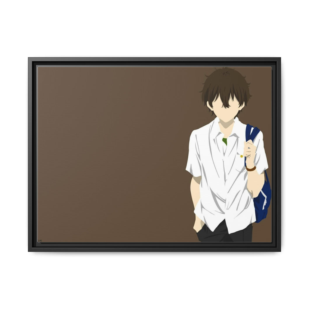 Hōtarō Oreki Minimalist Canvas Framed Art Print