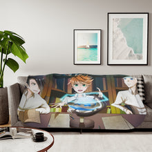 Load image into Gallery viewer, The Promised Neverland Ray, Norman, Emma Sherpa Blanket
