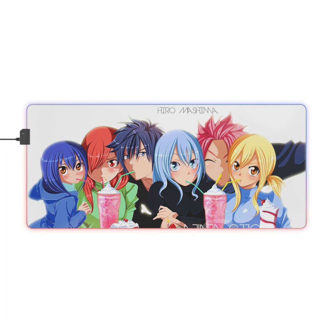 Fairy Tail Natsu Dragneel, Erza Scarlet, Gray Fullbuster, Lucy Heartfilia, Wendy Marvell RGB LED Mouse Pad (Desk Mat)