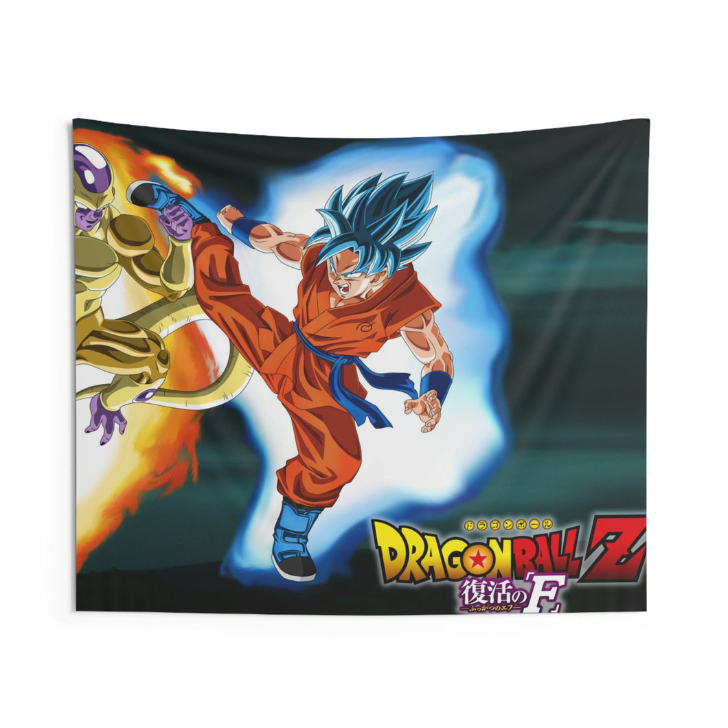 Goku SSJ God SSJ Vs Golden Freeza Indoor Wall Tapestry