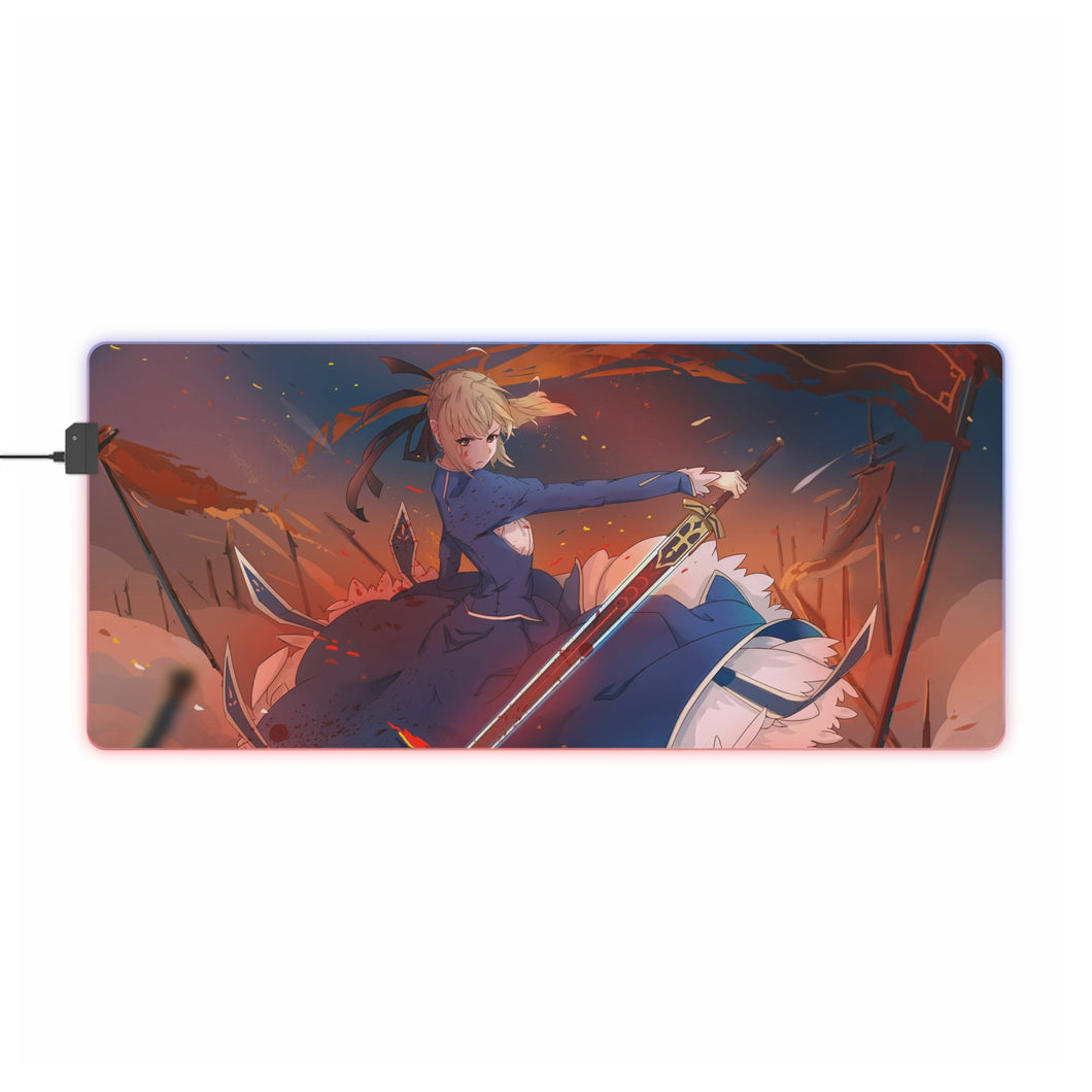 Saber (Fate Series) RGB LED Mouse Pad (Desk Mat)