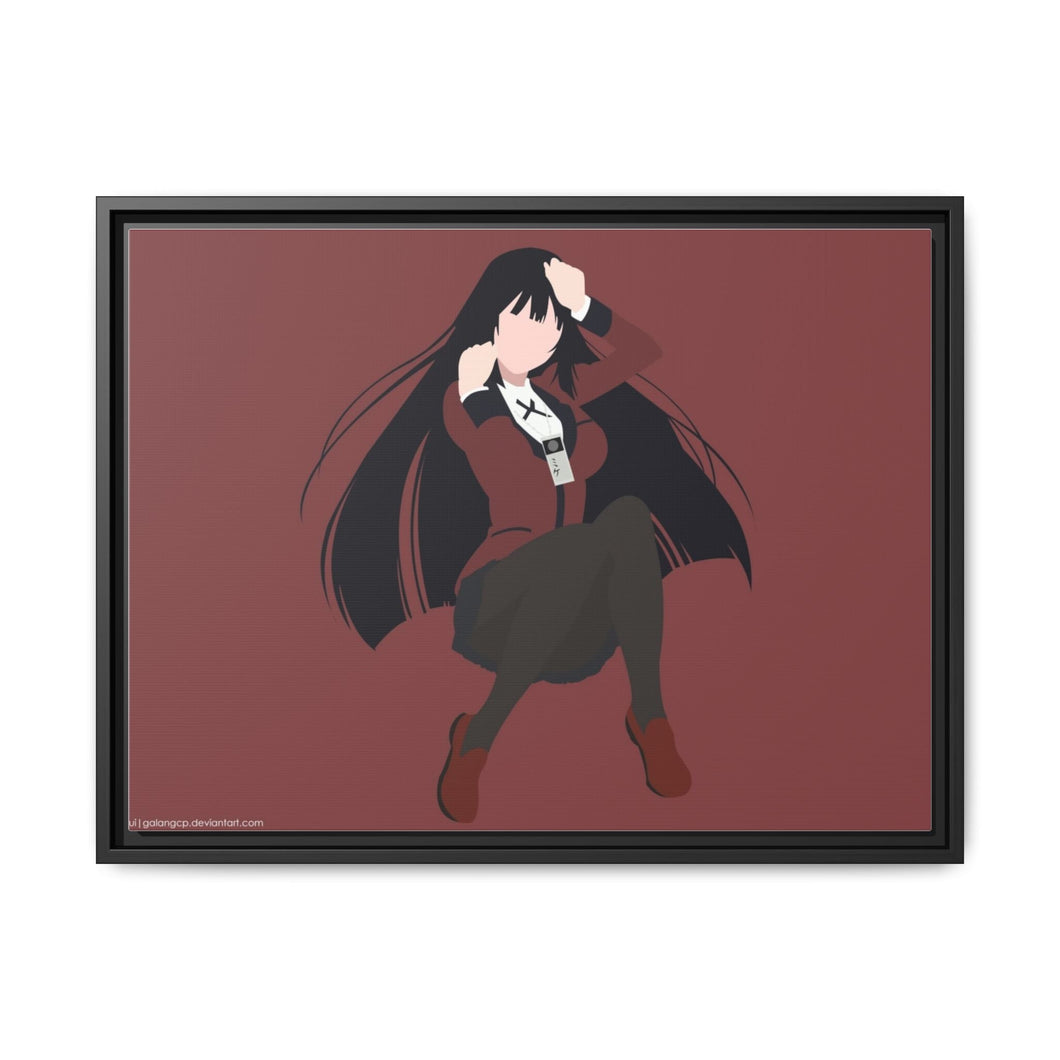 Jabami Yumeko,Kakegurui,Minimalist Canvas Framed Art Print