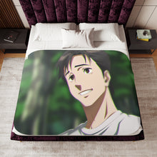 Load image into Gallery viewer, Shinichi Izumi Face Sherpa Blanket
