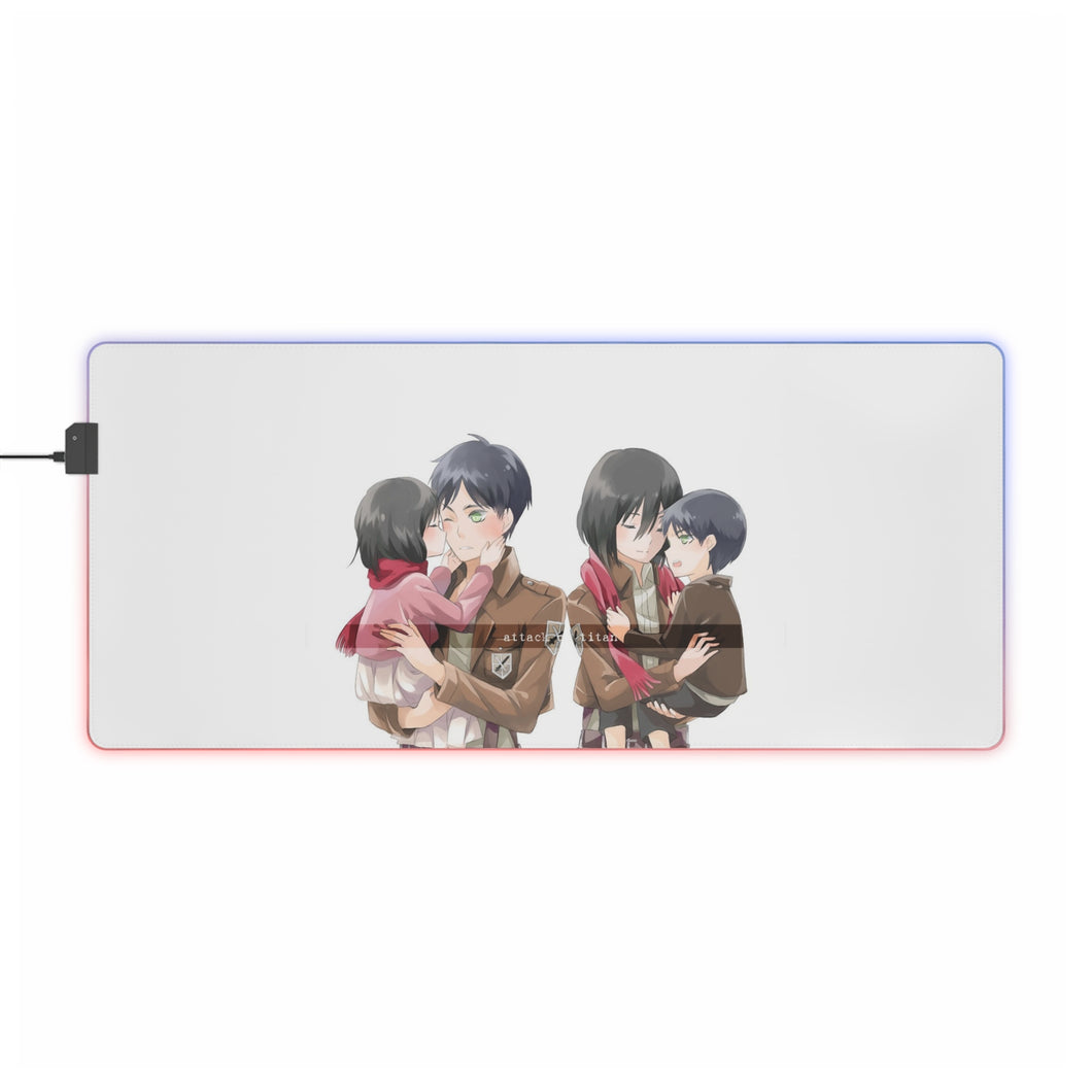 Eren and Mikasa RGB LED Mouse Pad (Desk Mat)