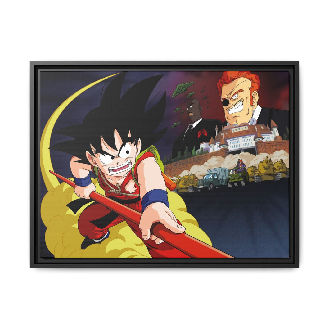 Goku vs. Red Ribbon Army Canvas Framed Art Print