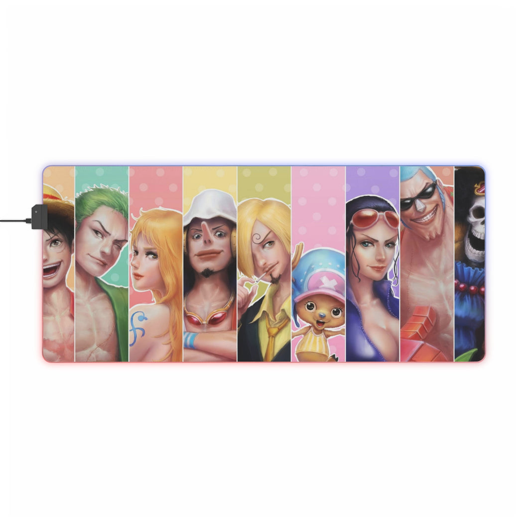 One Piece Monkey D. Luffy, Roronoa Zoro, Sanji, Nico Robin, Tony Tony Chopper RGB LED Mouse Pad (Desk Mat)