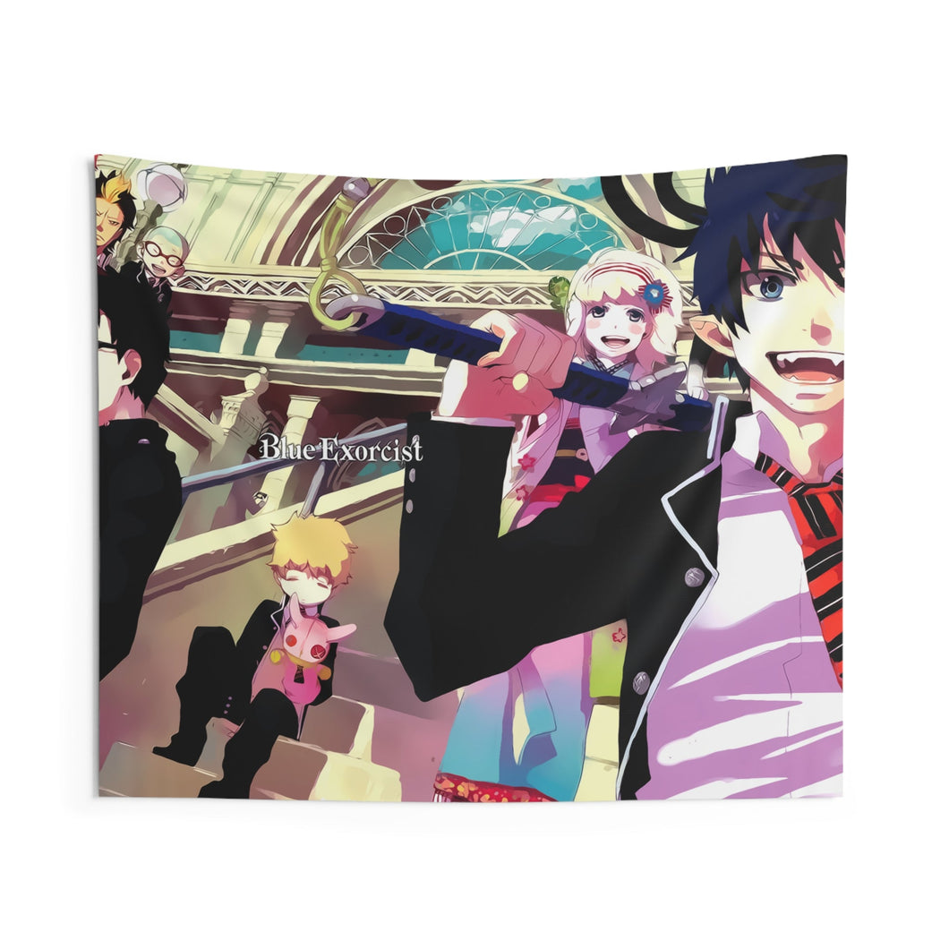 Blue Exorcist Rin Okumura, Yukio Okumura, Kuro, Shiemi Moriyama Indoor Wall Tapestry