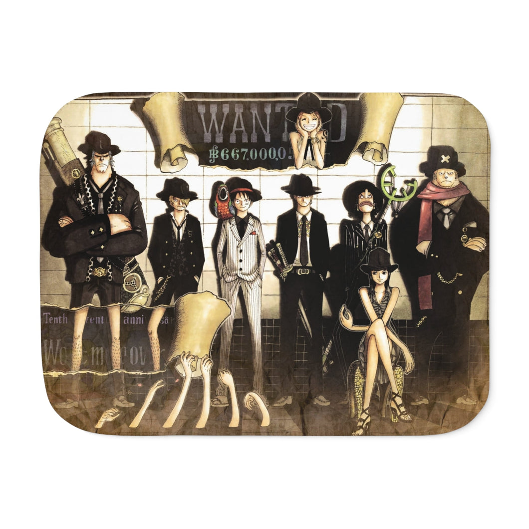 One Piece Monkey D. Luffy, Roronoa Zoro, Sanji, Nico Robin, Tony Tony Chopper Sherpa Blanket