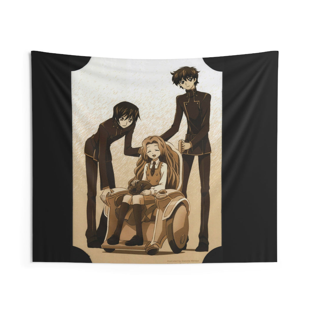 Code Geass Lelouch Lamperouge, Suzaku Kururugi, Nunnally Lamperouge Indoor Wall Tapestry