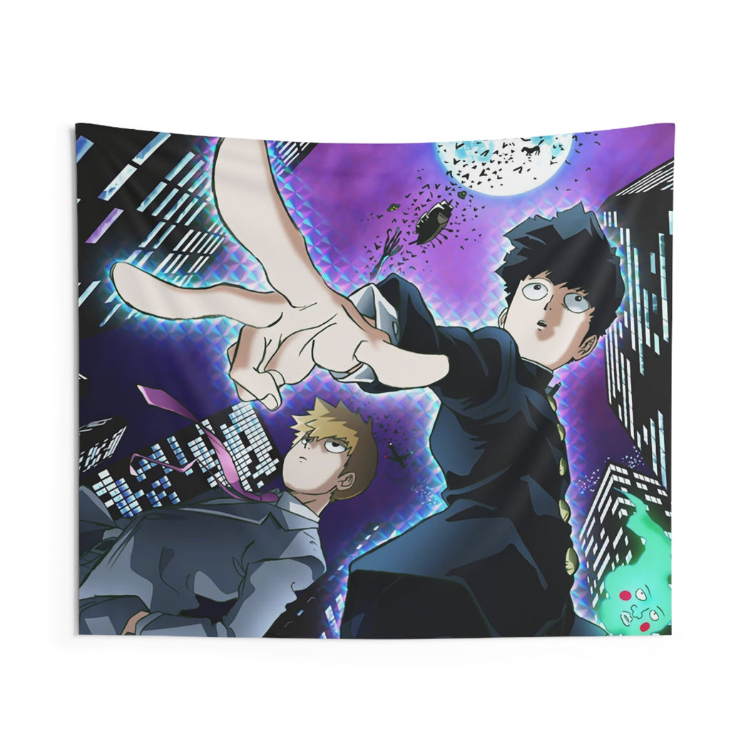 Mob Psycho 100 Arataka Reigen, Shigeo Kageyama, Ekubo Indoor Wall Tapestry