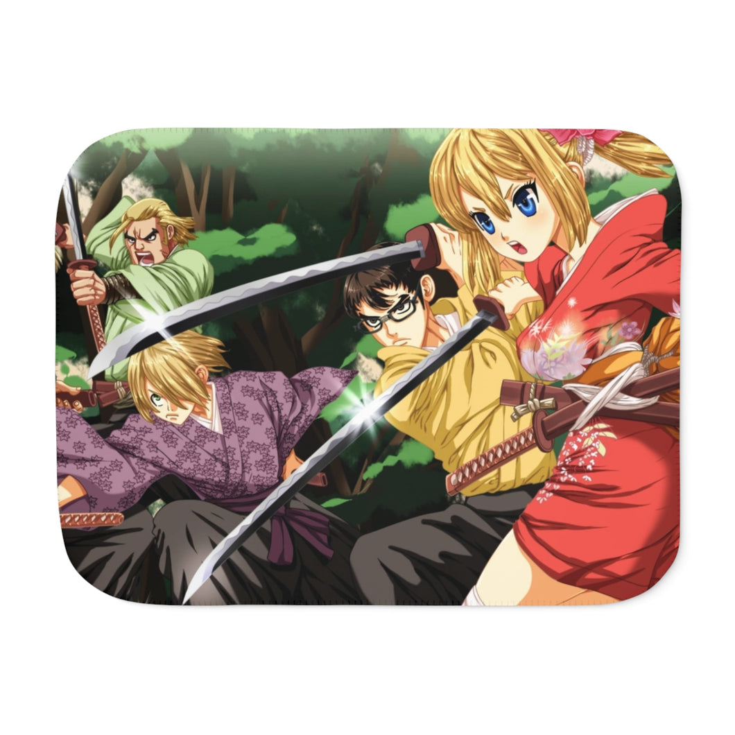 Dr. Stone Kohaku Sherpa Blanket