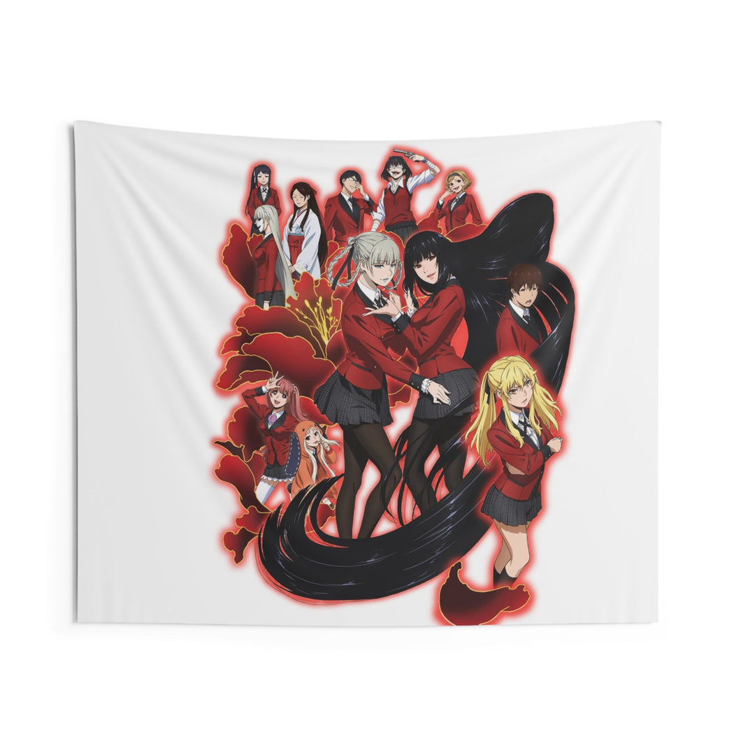 Kakegurui Yumeko Jabami, Mary Saotome, Midari Ikishima, Kirari Momobami, Yumemi Yumemite Indoor Wall Tapestry