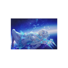 Load image into Gallery viewer, Anime girl crying looking up at snowflakes Rug
