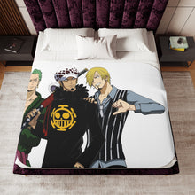 Load image into Gallery viewer, Zoro,Law and Sanji Sherpa Blanket
