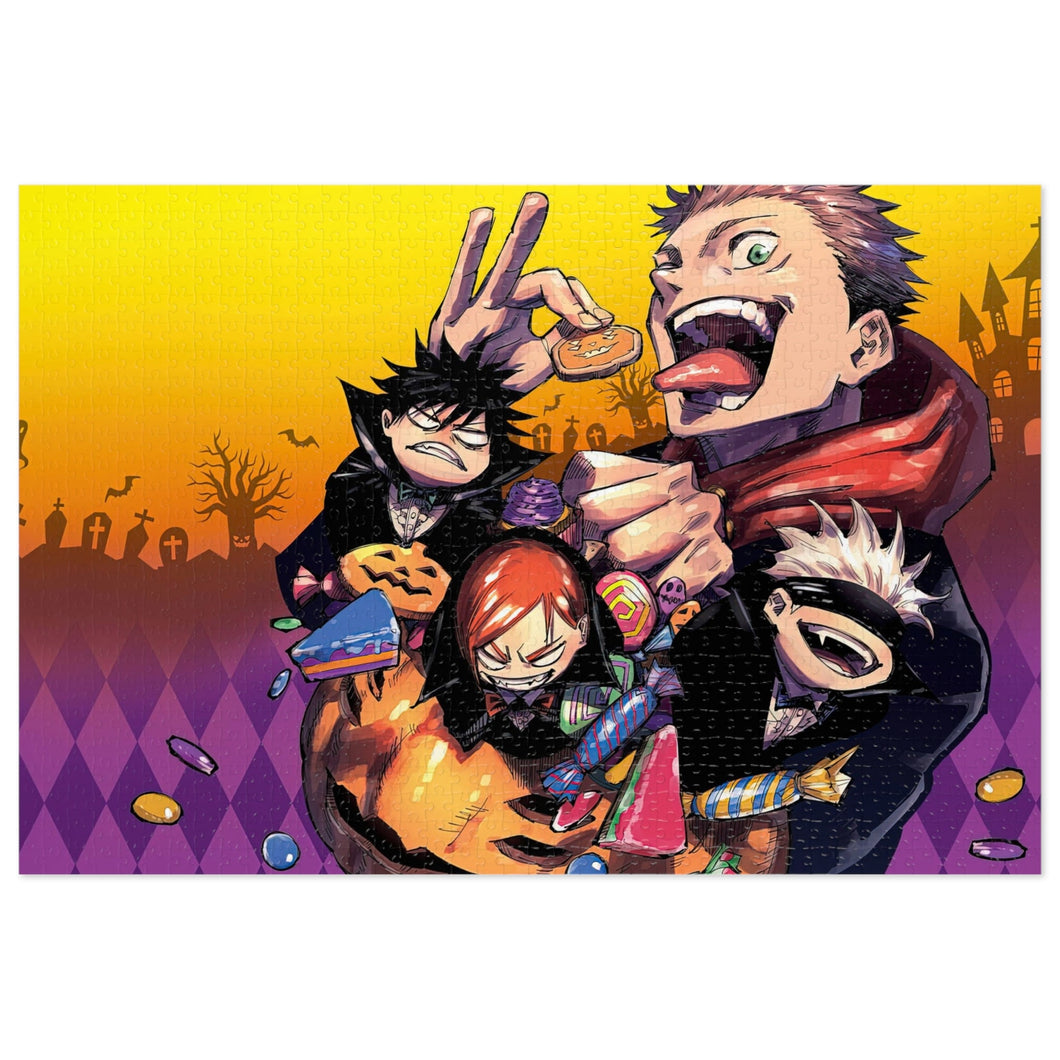 Yuji Itadori Satoru Gojo Nobara Kugisaki Megumi Fushiguro and Blindfold Jigsaw Puzzle