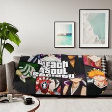 Load image into Gallery viewer, Bleach Ichigo Kurosaki, Rukia Kuchiki, Orihime Inoue, Yasutora Sado, Kisuke Urahara Sherpa Blanket
