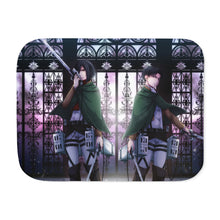 Load image into Gallery viewer, Mikasa and Levi Ackerman Sherpa Blanket
