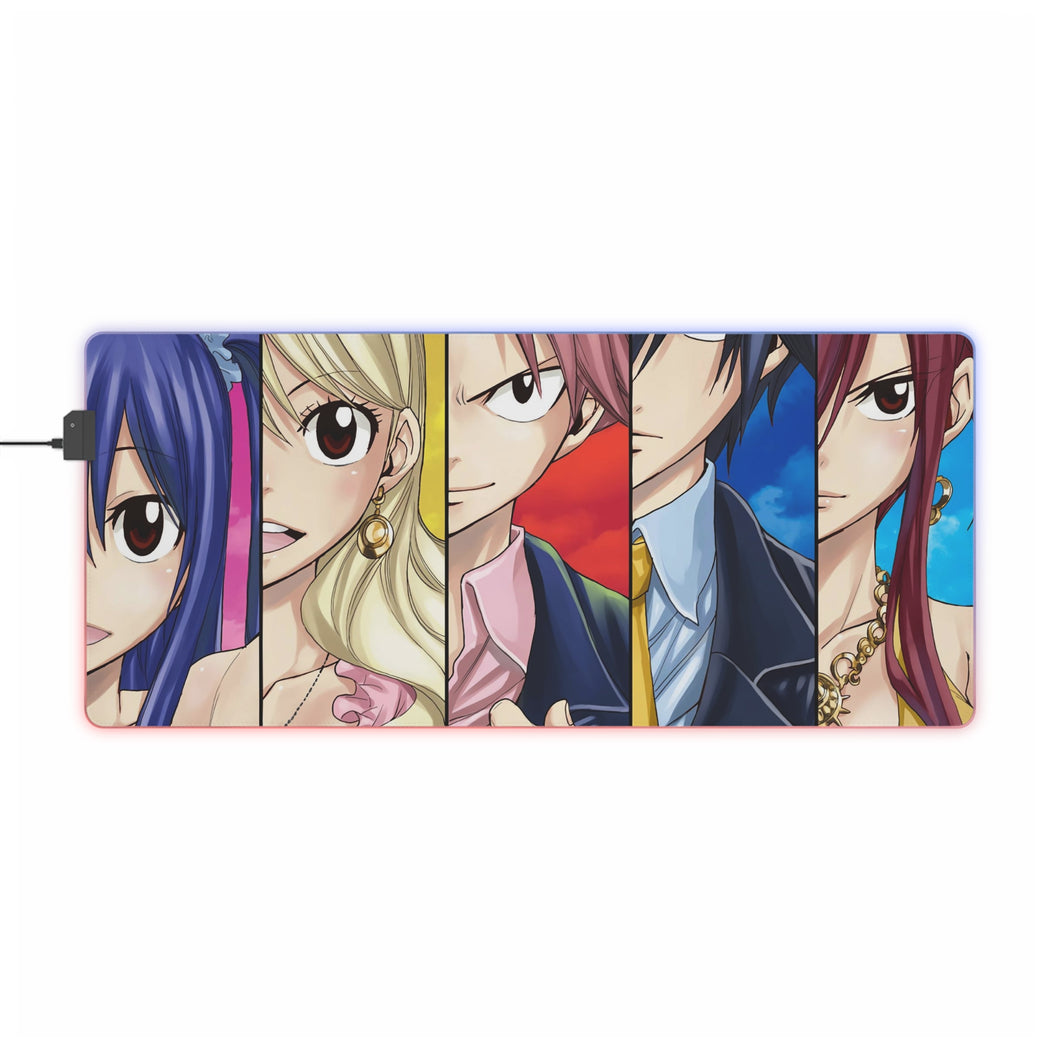 Fairy Tail Natsu Dragneel, Erza Scarlet, Gray Fullbuster, Lucy Heartfilia, Wendy Marvell RGB LED Mouse Pad (Desk Mat)