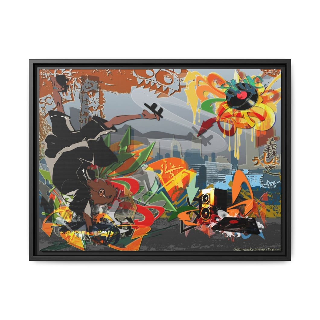 Anime Samurai Champloor Canvas Framed Art Print