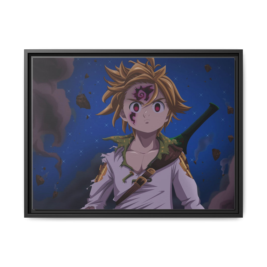Meliodas Awake His Demon Blood Evil Power - Leader Of 10 Commandements - Canvas Framed Art Print
