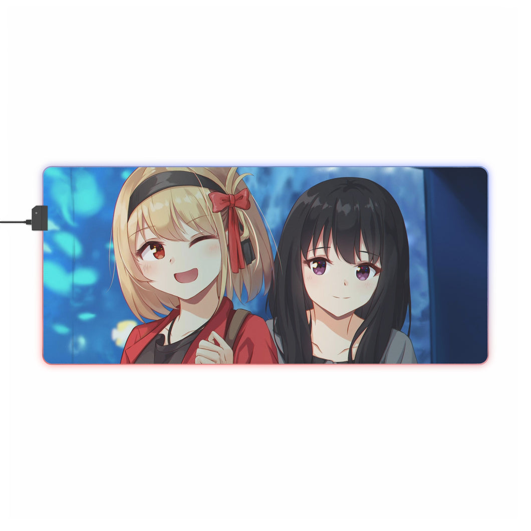 Lycoris Recoil Takina Inoue, Chisato Nishikigi RGB LED Mouse Pad (Desk Mat)