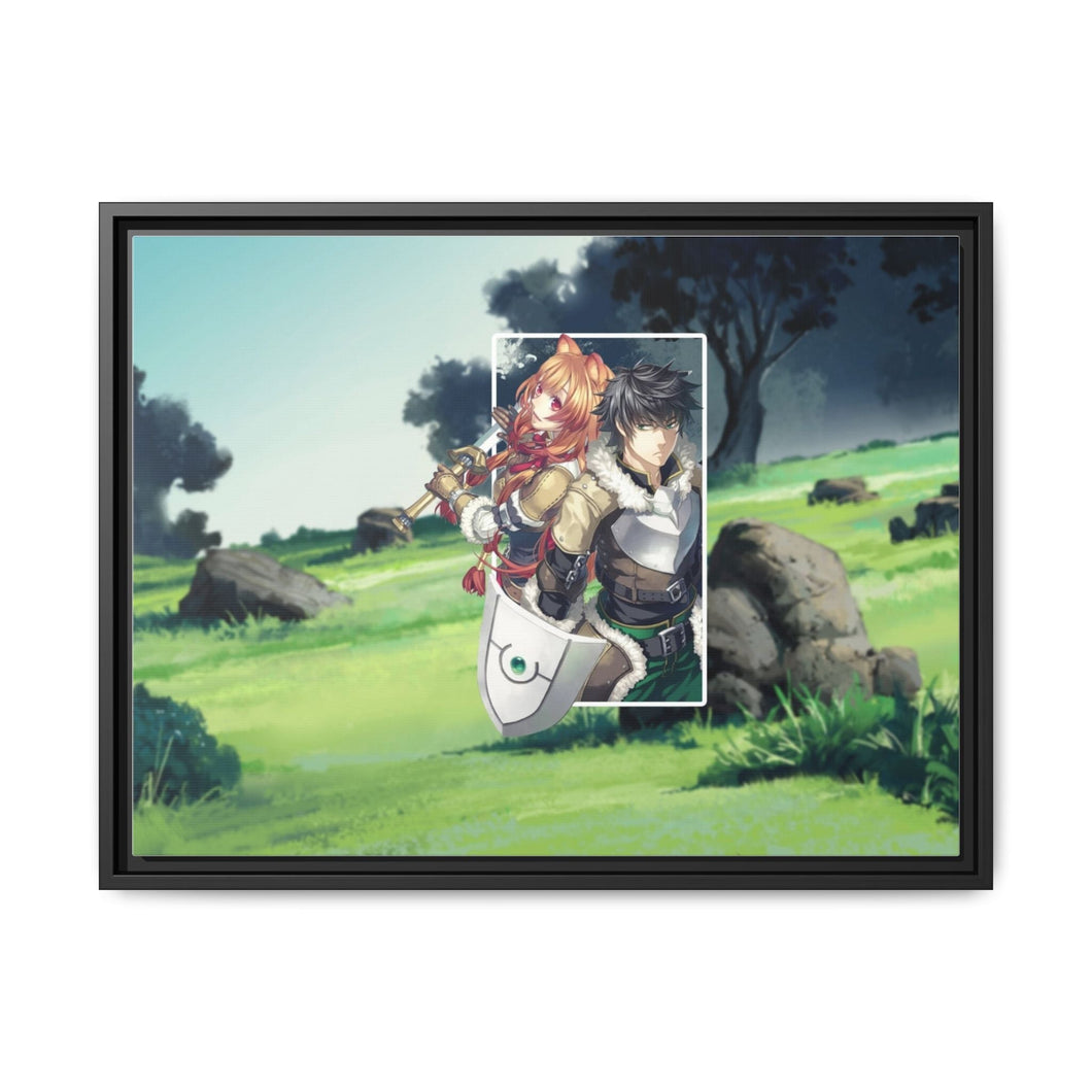 Iwatani & Raphtalia Canvas Framed Art Print