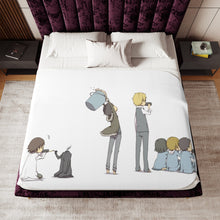 Load image into Gallery viewer, Durarara!! Izaya Orihara, Shizuo Heiwajima, Celty Sturluson, Masaomi Kida, Anri Sonohara Sherpa Blanket
