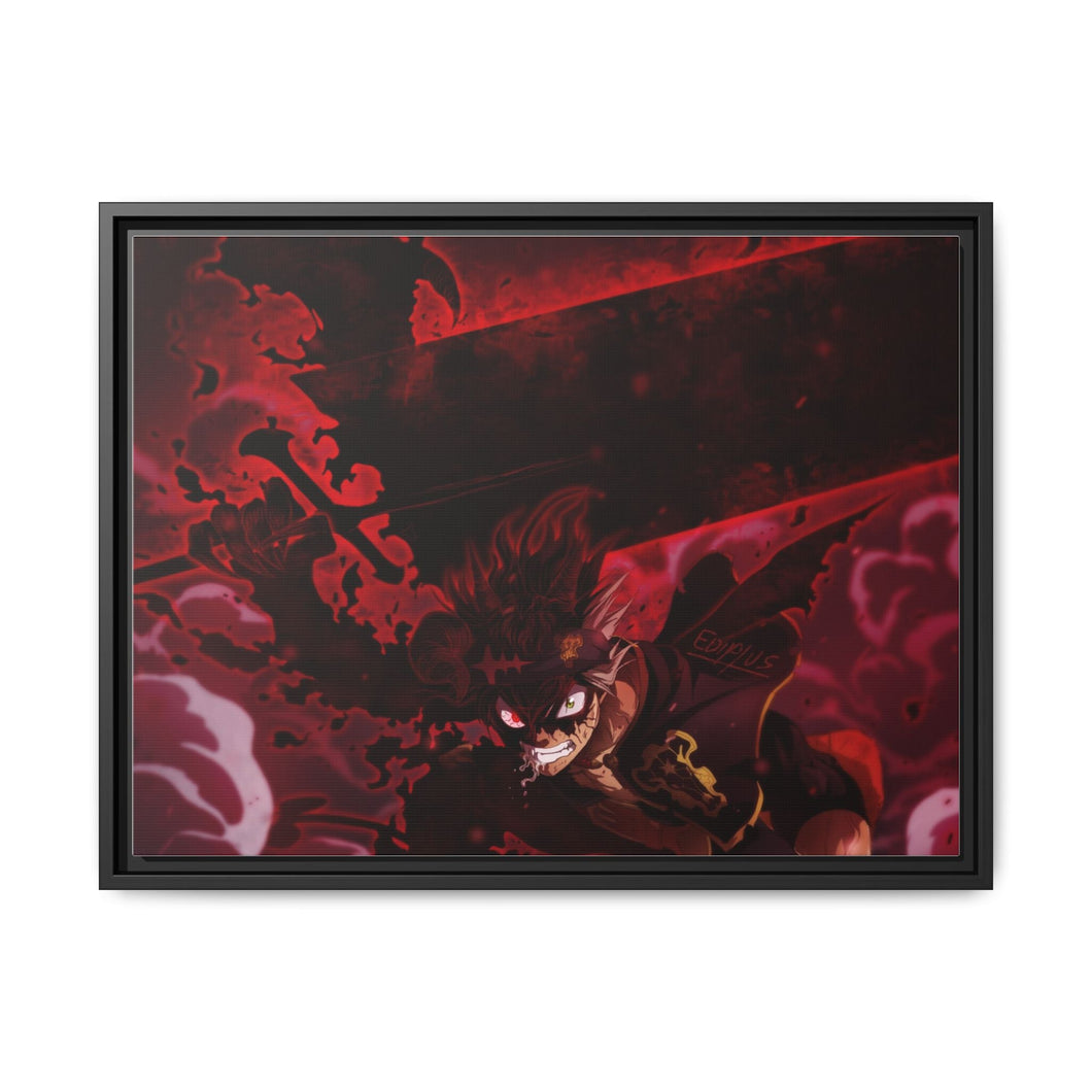Black Clover Asta Canvas Framed Art Print
