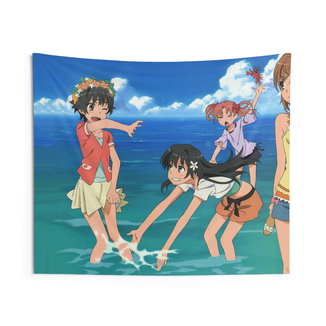 A Certain Scientific Railgun Mikoto Misaka, Kuroko Shirai, Ruiko Saten Indoor Wall Tapestry