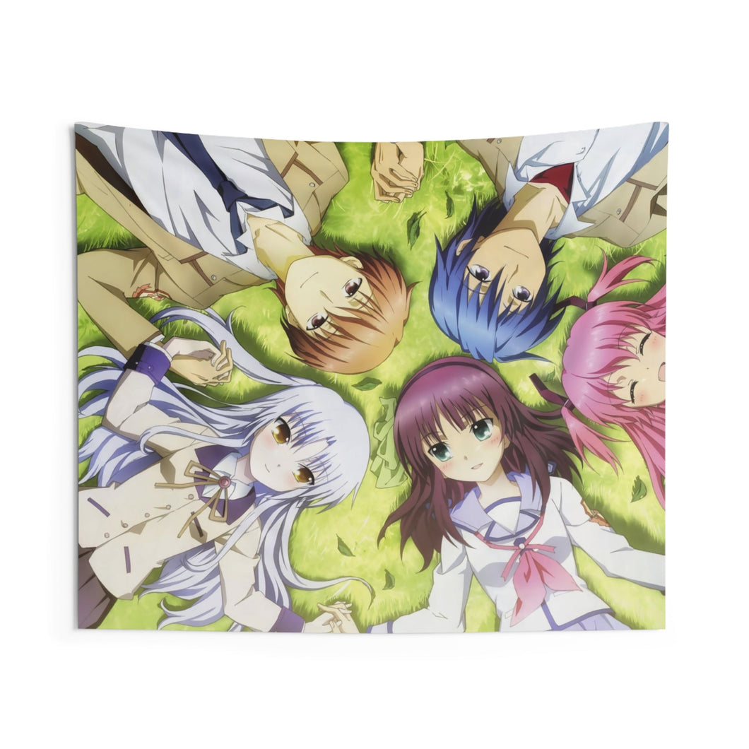 Angel Beats! Kanade Tachibana, Yuri Nakamura, Yuzuru Otonashi, Hinata Hideki, Yui Indoor Wall Tapestry