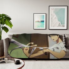 Load image into Gallery viewer, Shinich getting stabbed (Parasyte Sherpa Blanket

