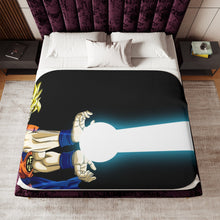 Load image into Gallery viewer, Goku&#39;s Kamehameha Wave Sherpa Blanket
