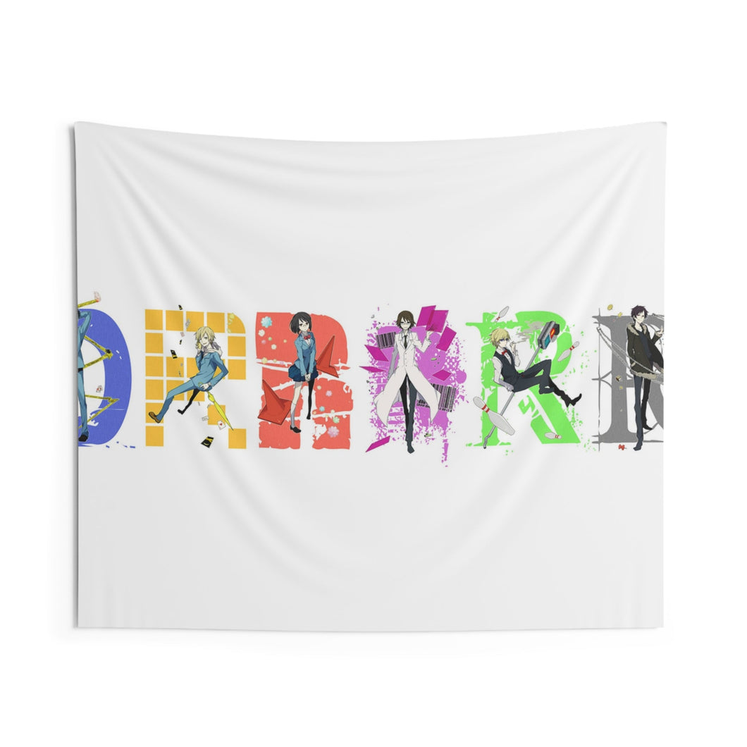 Durarara!! Izaya Orihara, Shizuo Heiwajima, Celty Sturluson, Masaomi Kida, Anri Sonohara Indoor Wall Tapestry