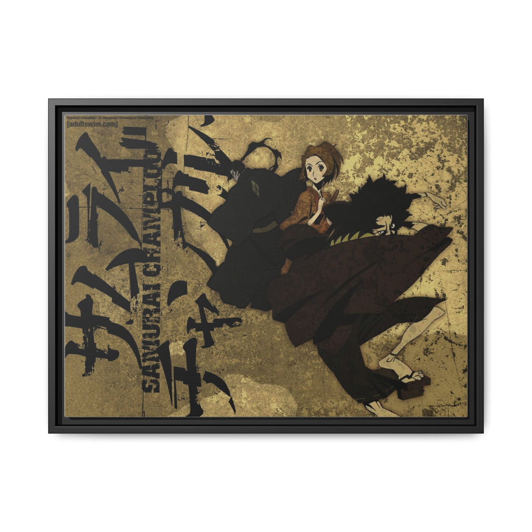 Anime Samurai Champloor Canvas Framed Art Print