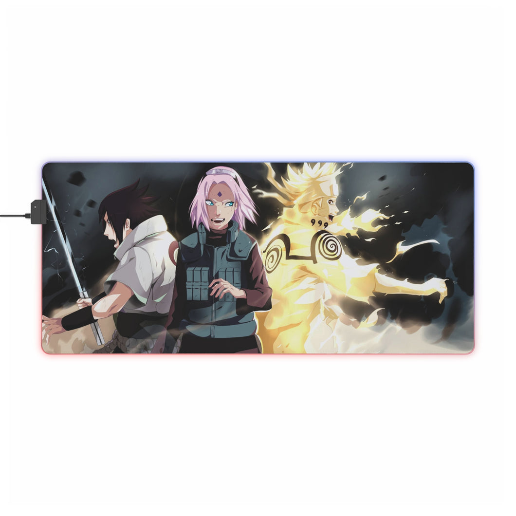 Team 7: Sasuke,Sakura and Naruto RGB LED Mouse Pad (Desk Mat)