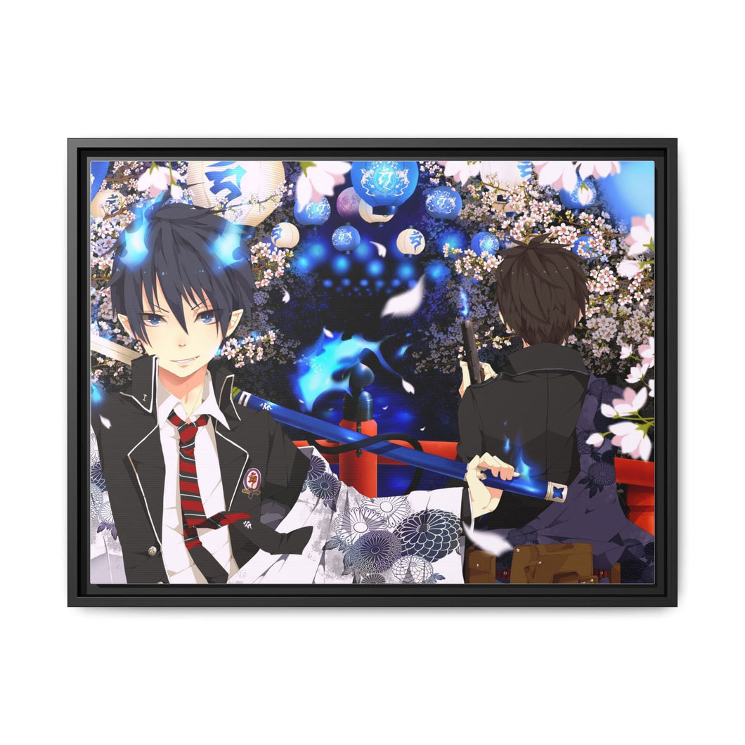 Rin and Yukio Okumura Canvas Framed Art Print