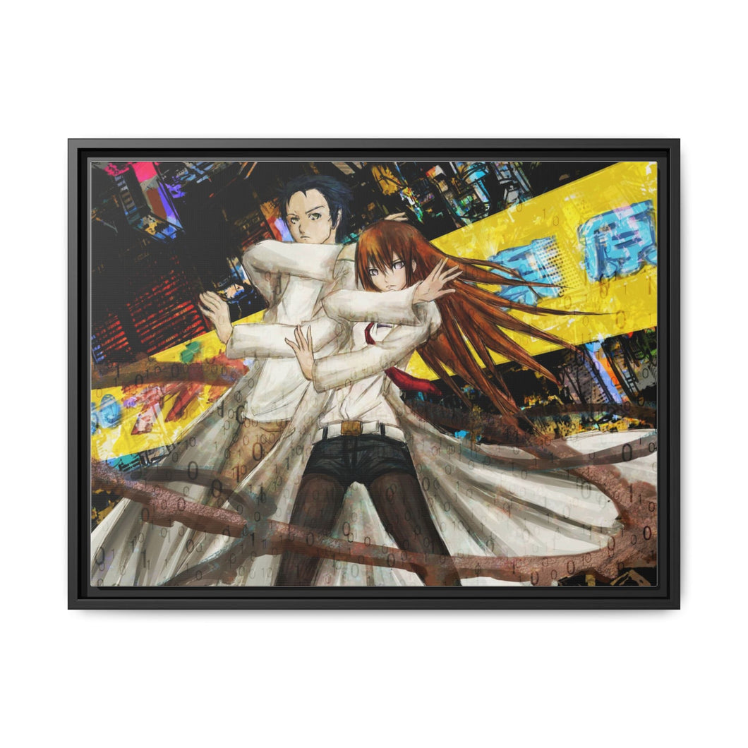 Makise Kurisu & Rintaro Okabe Canvas Framed Art Print