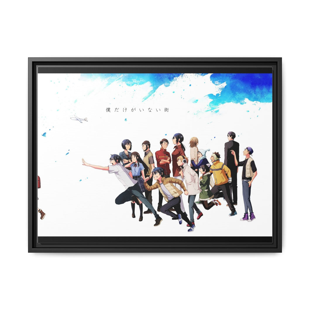 Anime ERASED Canvas Framed Art Print