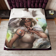 Load image into Gallery viewer, Anime Princess Mononoke Sherpa Blanket
