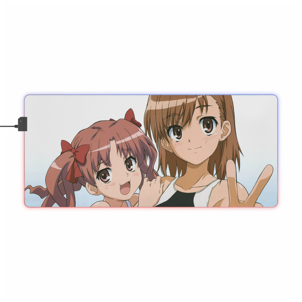 A Certain Scientific Railgun Mikoto Misaka, Kuroko Shirai RGB LED Mouse Pad (Desk Mat)