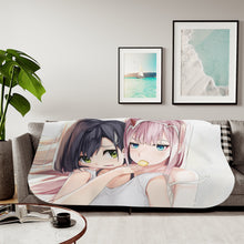 Load image into Gallery viewer, Zero Two and Ichigo Sherpa Blanket

