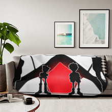 Load image into Gallery viewer, Hunter x Hunter Ending Background White Sherpa Blanket
