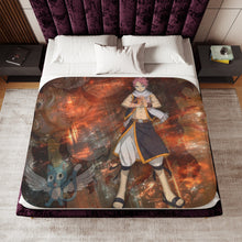 Load image into Gallery viewer, Fairy Tail Natsu Dragneel, Happy Sherpa Blanket
