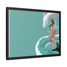 Load image into Gallery viewer, Minimalist Chihiro, Haku, and No-face Canvas Framed Art Print
