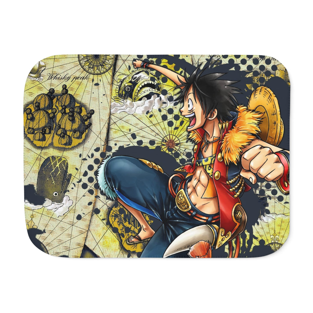 One Piece map Sherpa Blanket