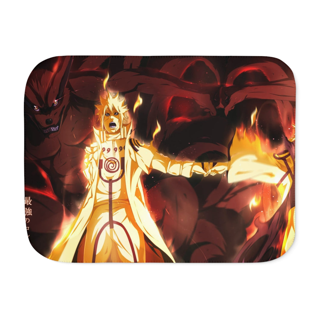 Naruto,Minato and Kurama Sherpa Blanket